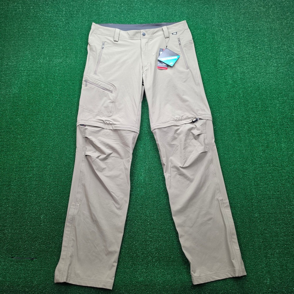 Millet Trekker Stretch Zip Off Convertible Hiking Pants Mens 38x34 Tan Outdoors